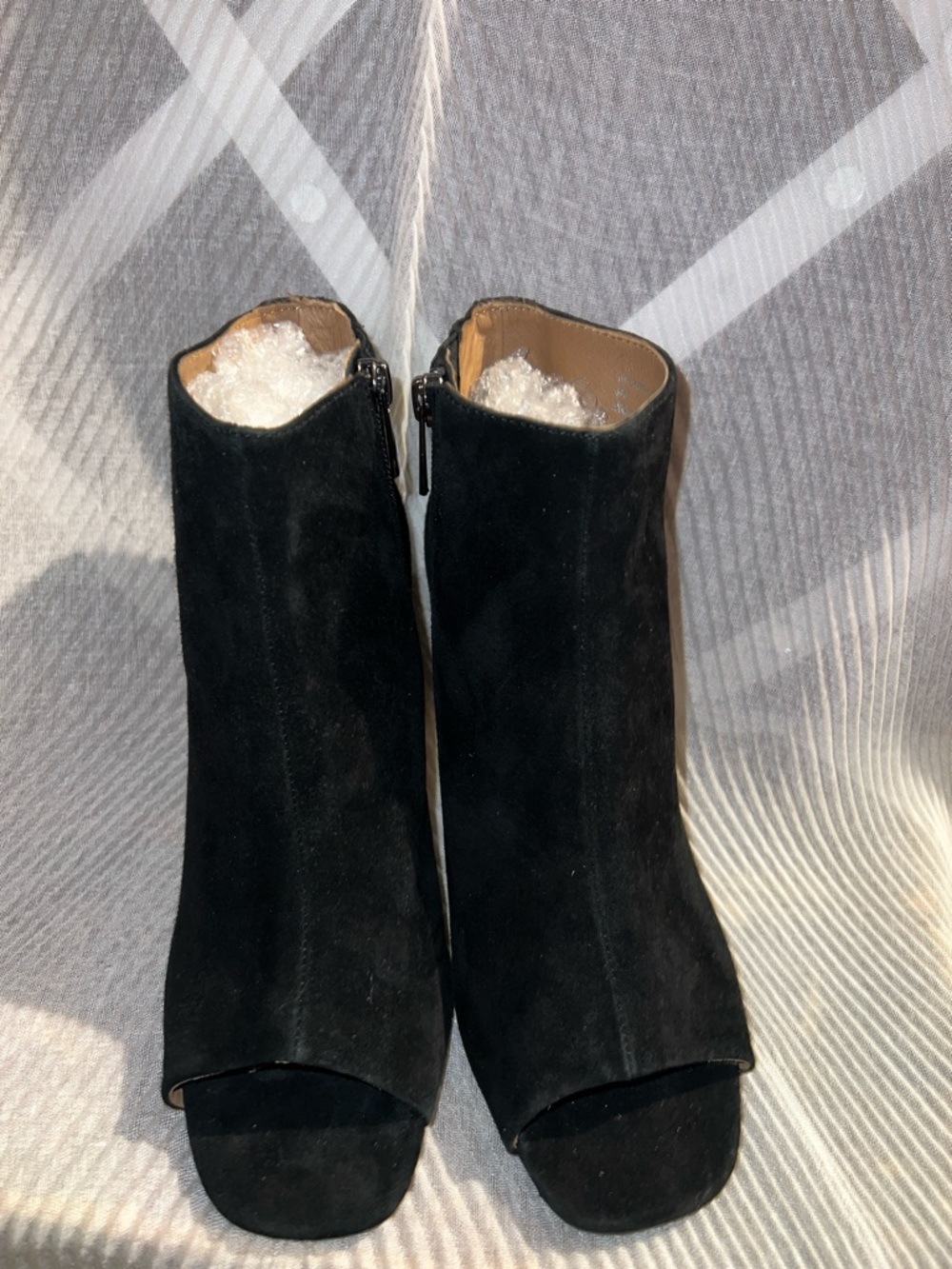 Donald  pliner Black Suede Open-Toe Ankle Boots - Women